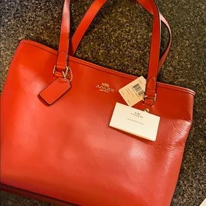 Burnt orange authentic leather Coach purse